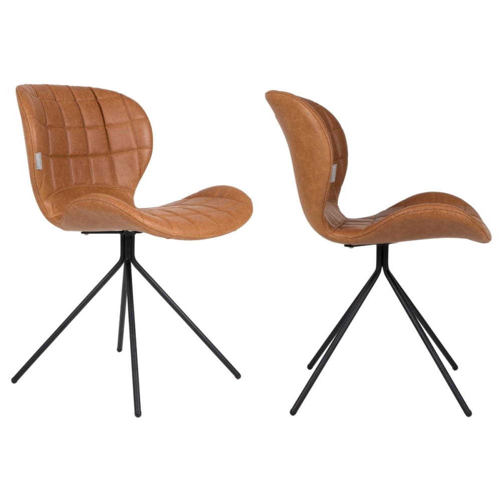 Wohnli Möbelsuche - Design-Stühle aus Kunstleder in Braun (Set von 2)
