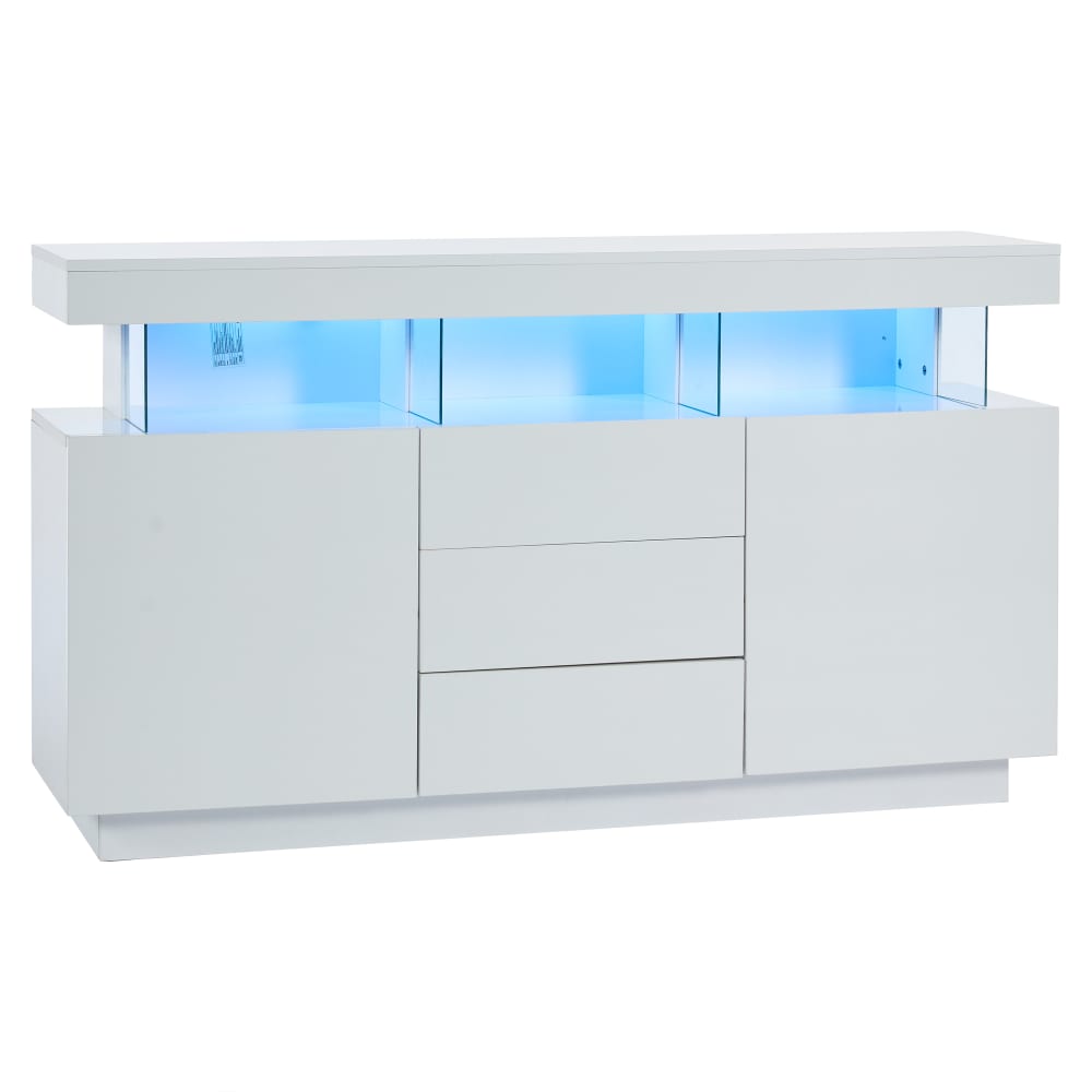Wohnli Möbelsuche - Designer-Badezimmerschrank in Weiß mit LED-Beleuchtung und Stauraum