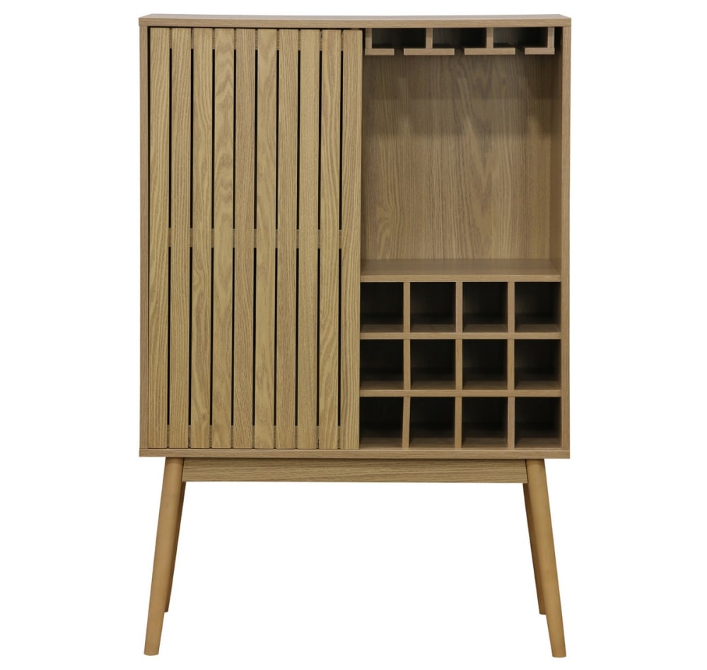 Wohnli Möbelsuche - Designer-Minibar aus hellem Holz für 12 Flaschen