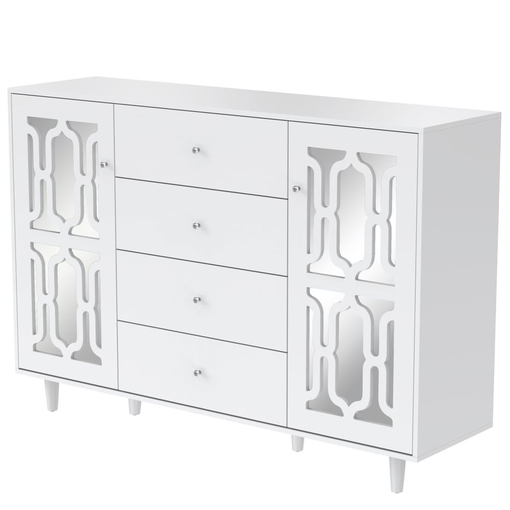 Wohnli Möbelsuche - Designer Sideboard mit 4 Schubladen und 2 Spiegeltüren