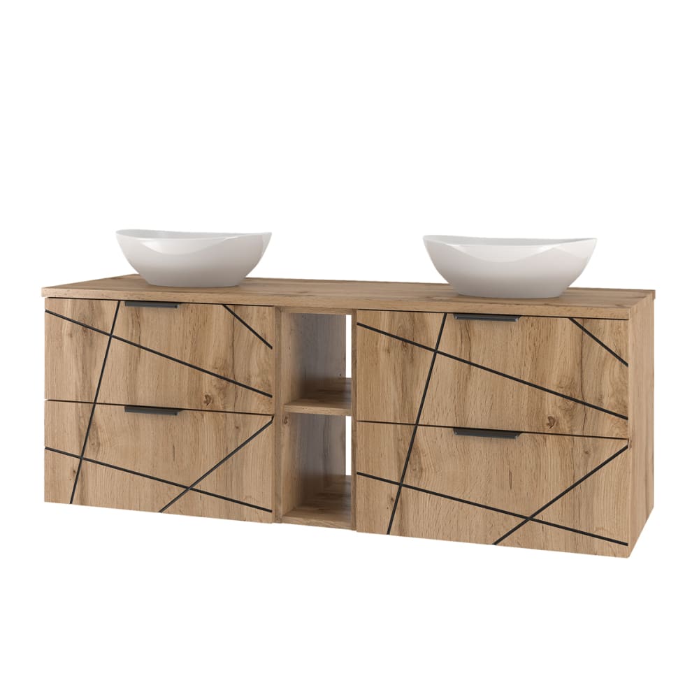 Wohnli Möbelsuche - Doppelwaschtisch 4 Schubladen