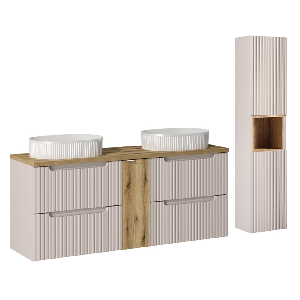 Wohnli Möbelsuche - Doppelwaschtisch und Hängesäule 4 Schubladen