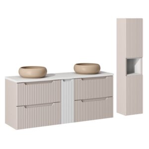 Wohnli Möbelsuche - Doppelwaschtisch und Hängesäule 4 Schubladen