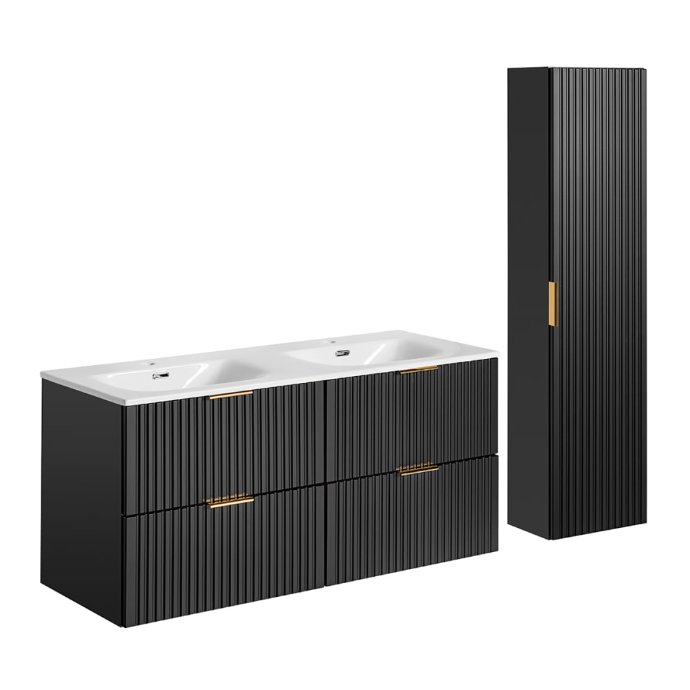 Wohnli Möbelsuche - Doppelwaschtisch und Hängesäule 4 Schubladen