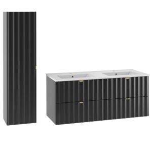 Wohnli Möbelsuche - Doppelwaschtisch und Hängesäule 4 Schubladen