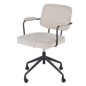 Wohnli Möbelsuche - Drehbarer Bürostuhl mit Armlehnen aus Samt