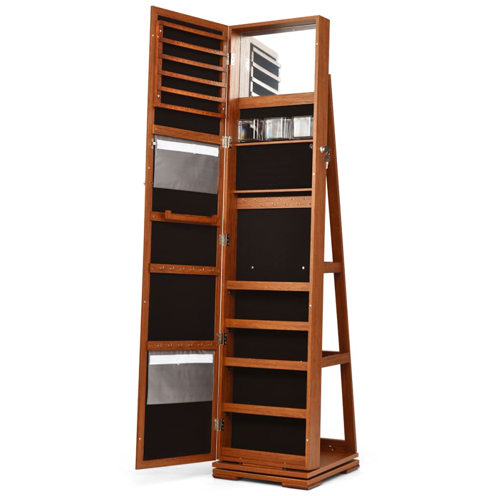 wohnli-moebel-suche-Drehbarer-Schmuckschrank-39-cm-x-39-cm-x-161-cm-rotbraun Wohnli Möbelsuche - Drehbarer Schmuckschrank 39 cm x 39 cm x 161 cm
