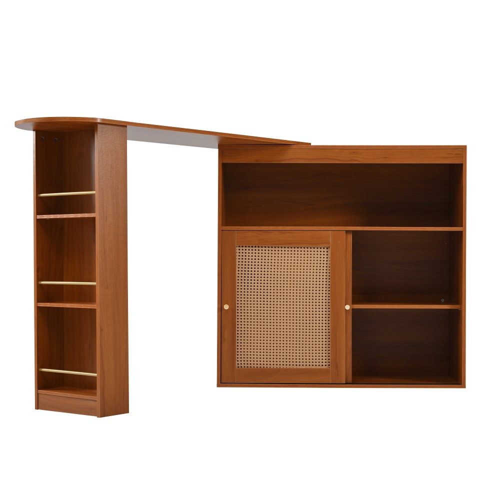 wohnli-moebel-suche-Drehbarer-ausziehbarer-Bartisch-Stauraum-in-Holzoptik-mit-Rattan Wohnli Möbelsuche - Drehbarer ausziehbarer Bartisch