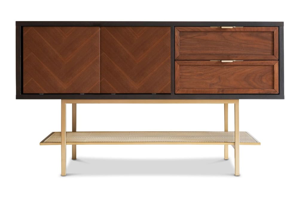 wohnli-moebel-suche-Dunkelbraune-Holzanrichte-mit-Schiebetueren-und-2-Schubladen Wohnli Möbelsuche - Dunkelbraune Holzanrichte mit Schiebetüren und 2 Schubladen