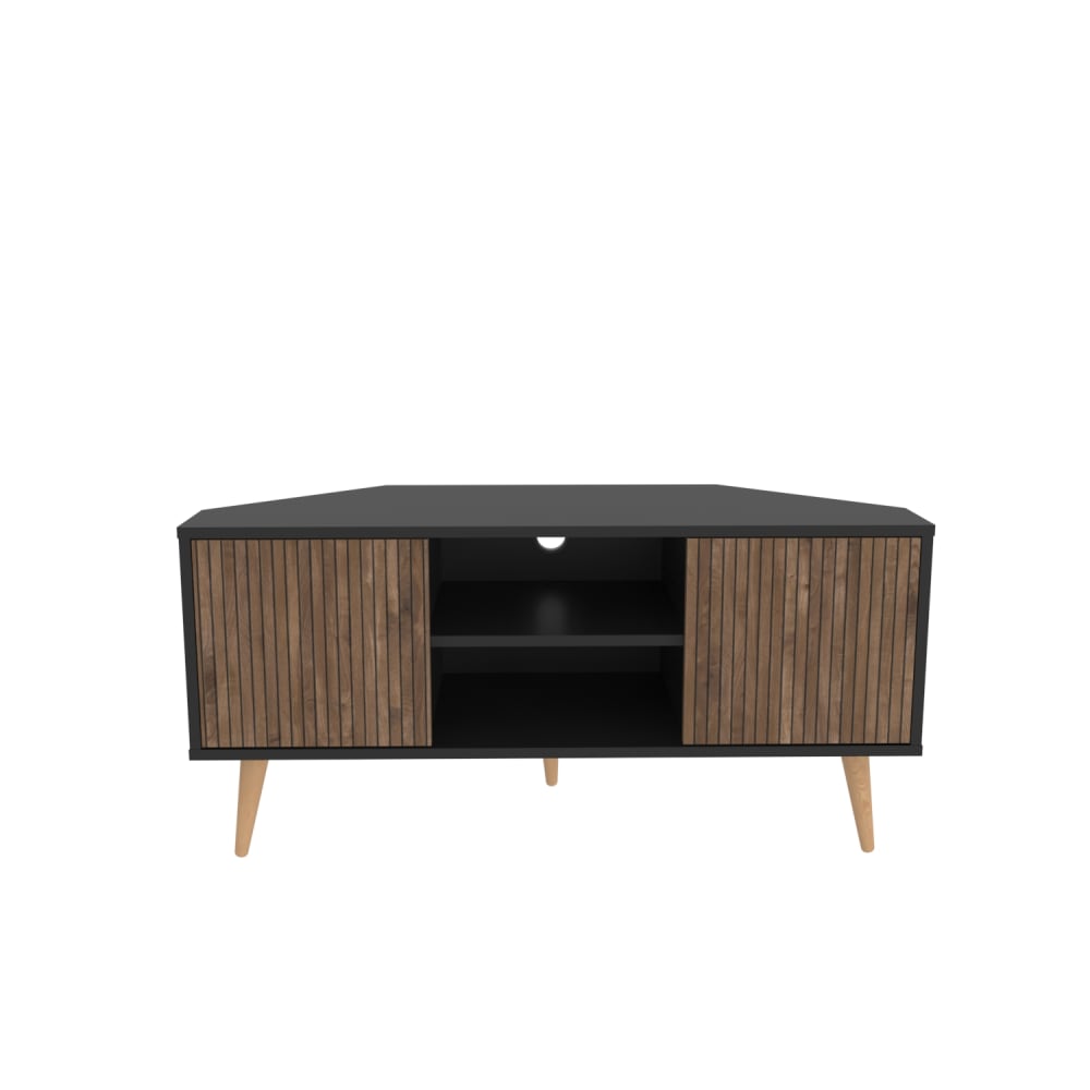 wohnli-moebel-suche-Eck-TV-Lowboard-mit-2-Tueren-schwarz-und-braun-120-cm Wohnli Möbelsuche - Eck TV Lowboard mit 2 Türen