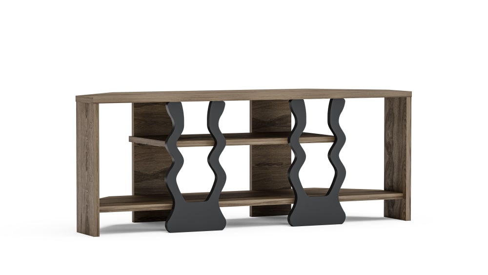 Wohnli Möbelsuche - Eck TV Lowboard mit offenen Regalen