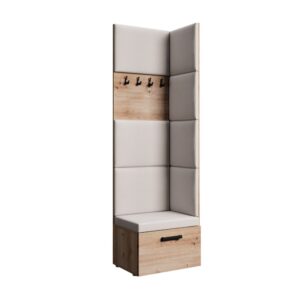 wohnli-moebel-suche-Eckgarderobe-mit-gepolsterten-Paneelen-eiche-ArtisanBeige Wohnli Möbelsuche - Eckgarderobe mit gepolsterten Paneelen