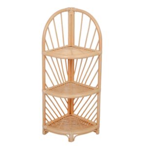 Wohnli Möbelsuche - Eckregal mit 3 Ebenen aus natürlichem Rattan