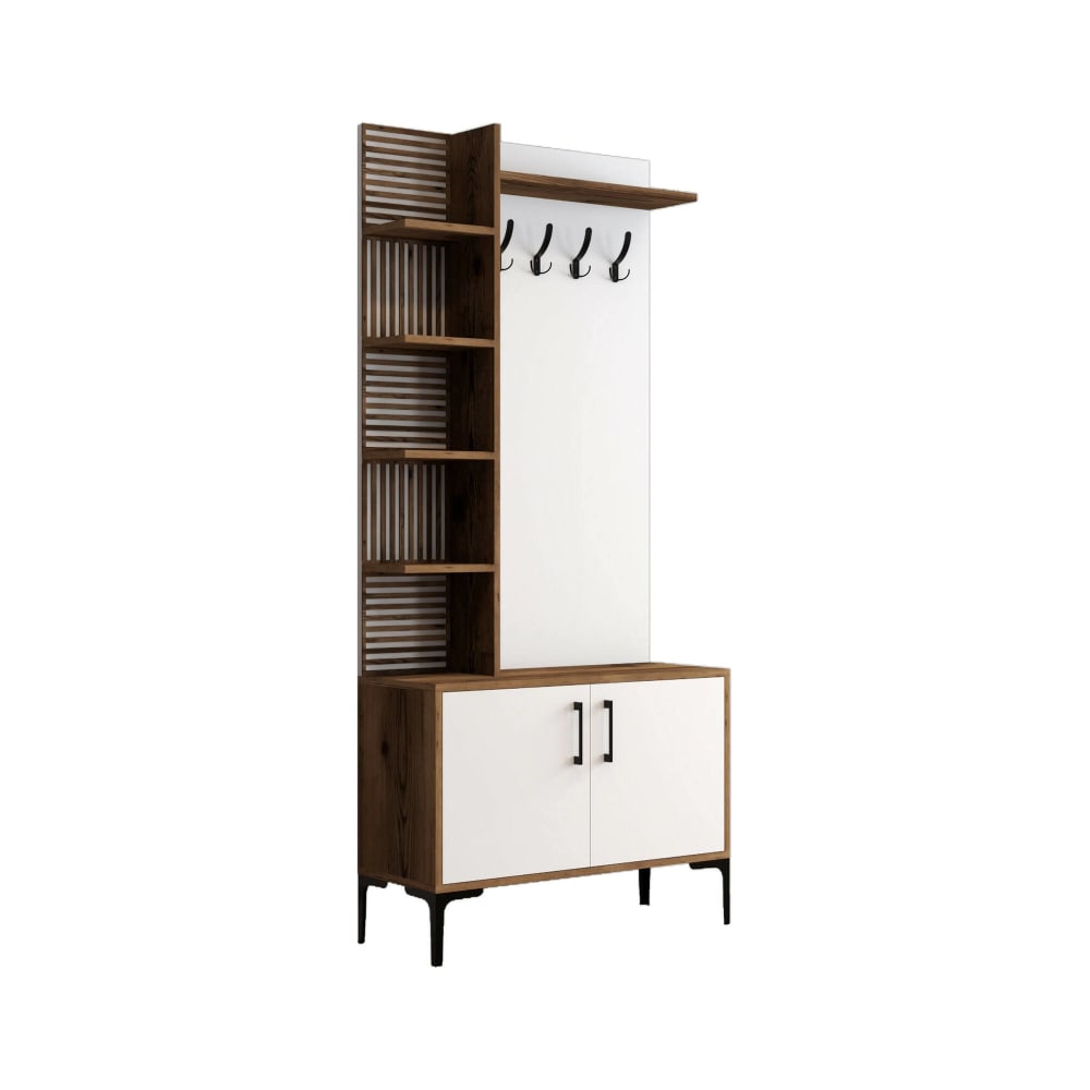 wohnli-moebel-suche-Eingangsmoebel-Holzeffekt-walnuss-weiss-90x35-cm Wohnli Möbelsuche - Eingangsmöbel Holzeffekt walnuss