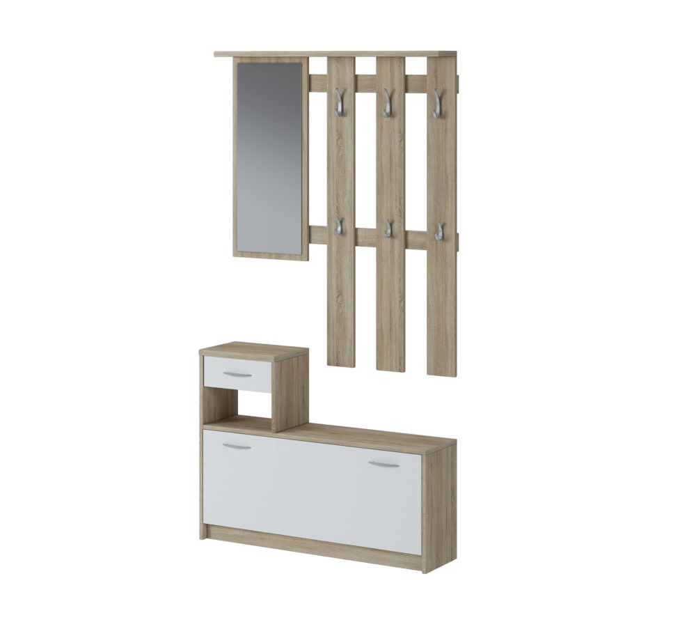 wohnli-moebel-suche-Eingangsmoebel-Holzeffekt-weisse-eiche-100x25h180-cm Wohnli Möbelsuche - Eingangsmöbel Holzeffekt weiße eiche 100x25h180 cm