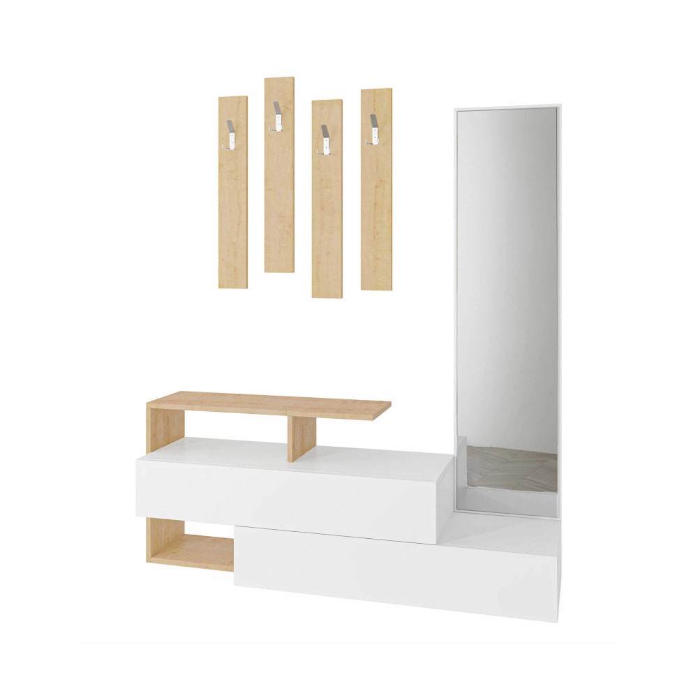 wohnli-moebel-suche-Eingangsmoebel-Holzeffekt-weisse-eiche-137x35-h55-cm Wohnli Möbelsuche - Eingangsmöbel Holzeffekt weiße eiche 137x35 h55 cm