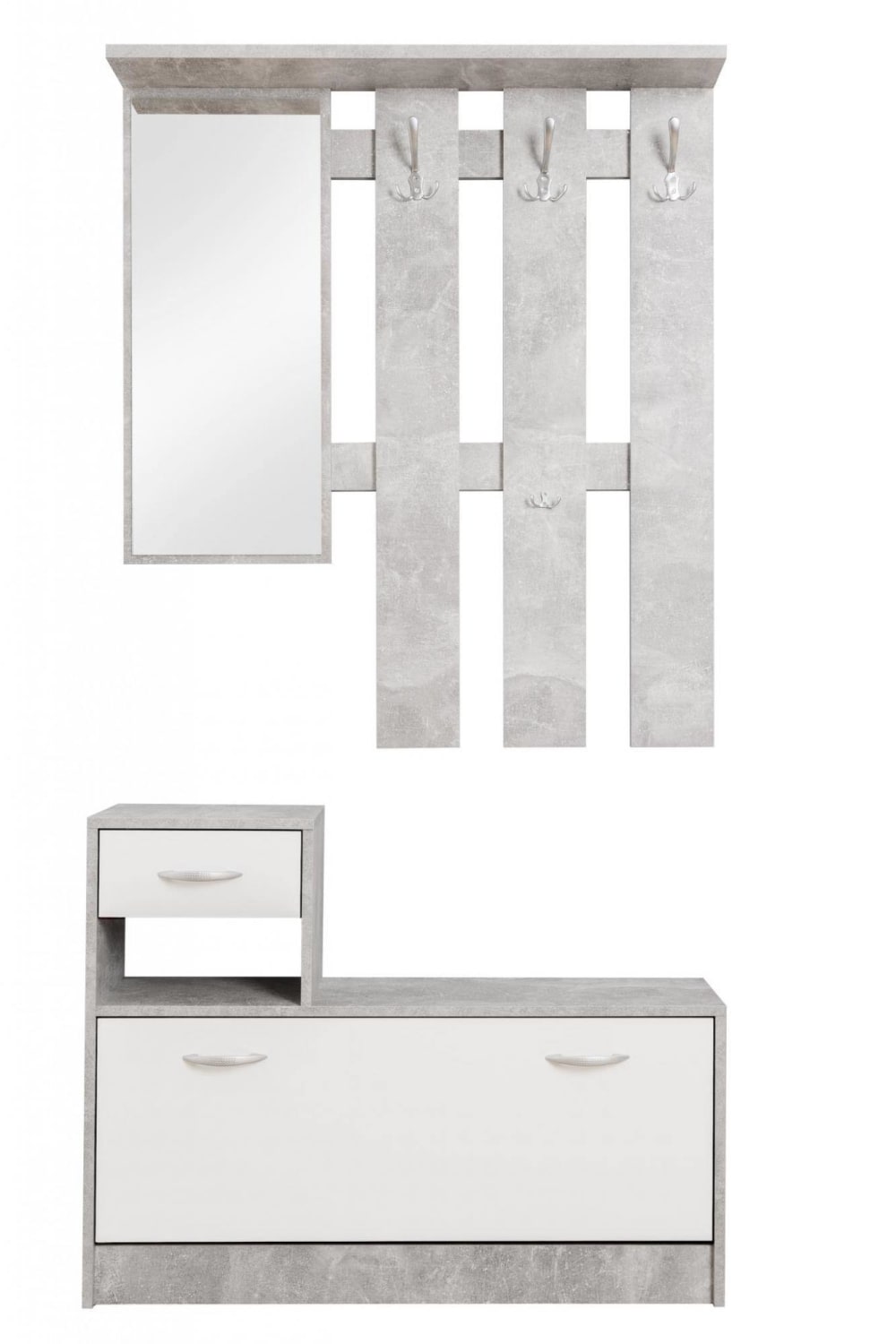 wohnli-moebel-suche-Eingangsmoebel-Holzeffekt-zement-weiss-100x25h180-cm Wohnli Möbelsuche - Eingangsmöbel Holzeffekt zement