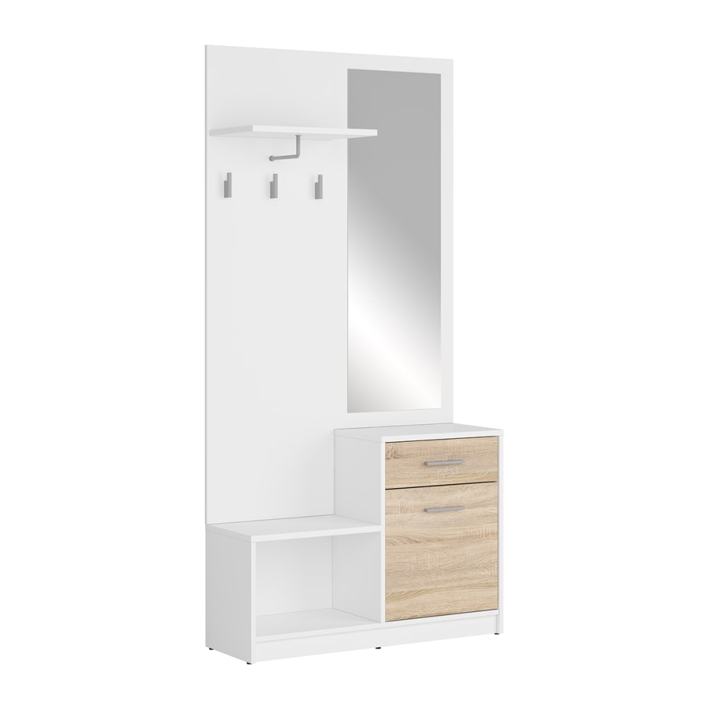 wohnli-moebel-suche-Eingangsmoebel-Holzoptik-und-Weiss-90cm Wohnli Möbelsuche - Eingangsmöbel
