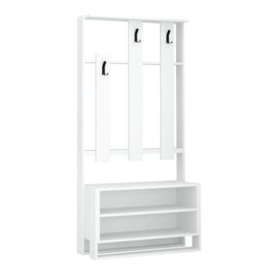 wohnli-moebel-suche-Eingangsmoebel-mit-3-Regalen-H180-cm-Weiss Wohnli Möbelsuche - Eingangsmöbel mit 3 Regalen H180 cm - Weiß