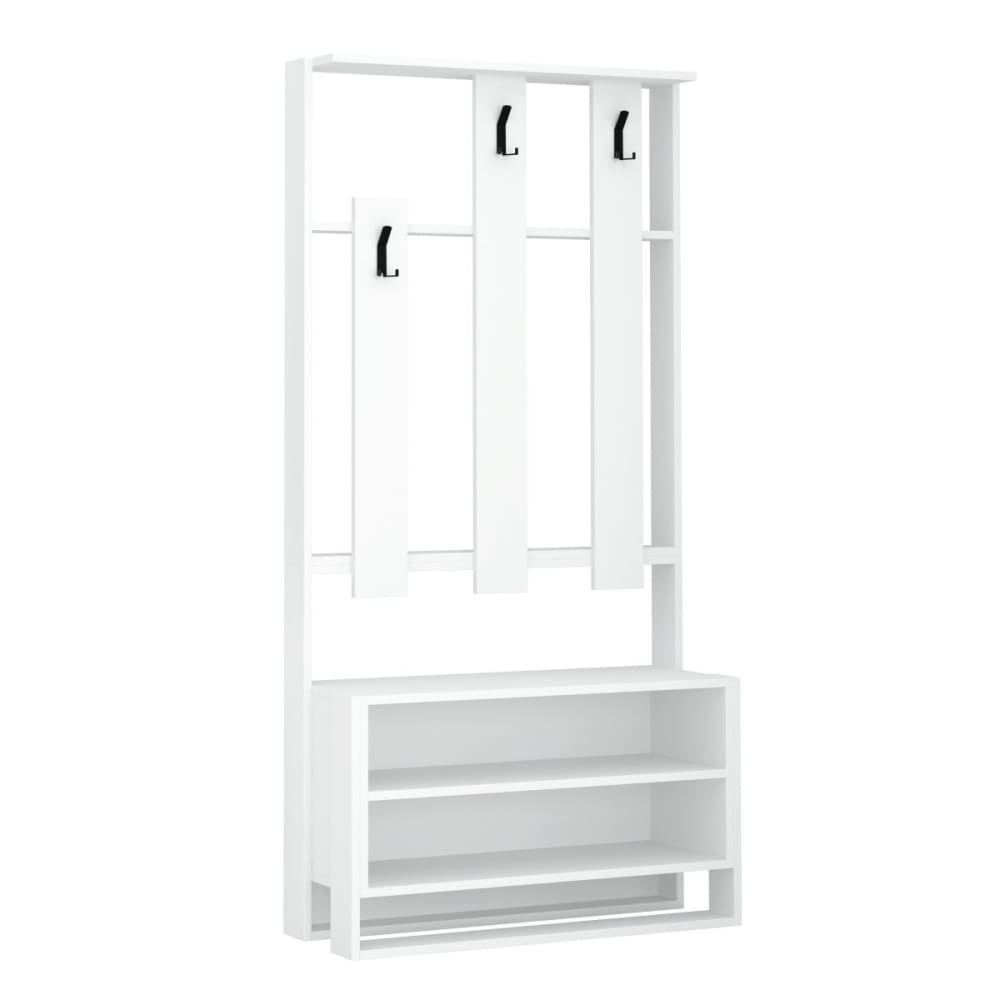 wohnli-moebel-suche-Eingangsmoebel-mit-3-Regalen-H180-cm-Weiss Wohnli Möbelsuche - Eingangsmöbel mit 3 Regalen H180 cm - Weiß