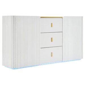 wohnli-moebel-suche-Elegantes-Sideboard-2-Tueren-2-Schubladen-mit-LED-BeleuchtungWeiss Wohnli Möbelsuche - Elegantes Sideboard