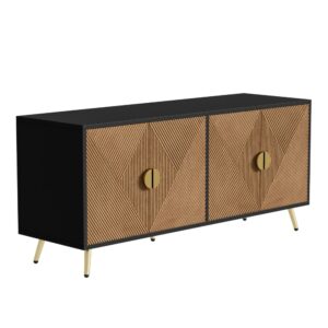 wohnli-moebel-suche-Elegantes-Sideboard-in-Gebuersteter-Holzoptik-Schwarz Wohnli Möbelsuche - Elegantes Sideboard in Gebürsteter Holzoptik