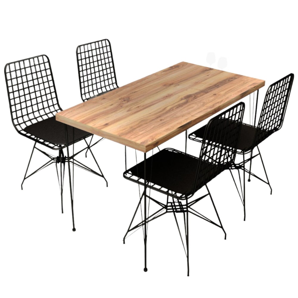 wohnli-moebel-suche-Essgruppe-Tisch-und-Stuehle-Industrie-Holz-und-Schwarz Wohnli Möbelsuche - Essgruppe Tisch und Stühle Industrie Holz und Schwarz