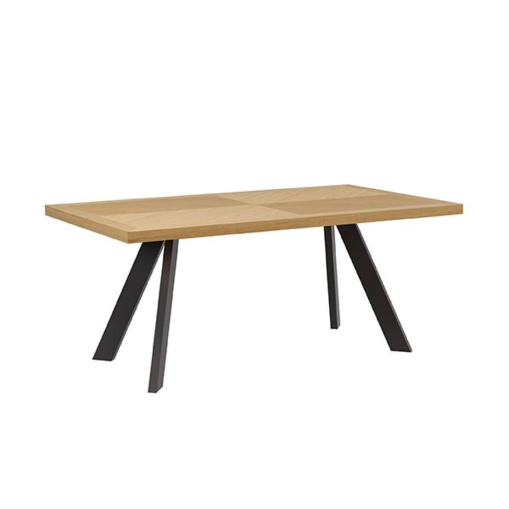 wohnli-moebel-suche-Esstisch-140-cm-furnierte-Eiche-mit-schwarzen-Metallbeinen Wohnli Möbelsuche - Esstisch 140 cm furnierte Eiche mit schwarzen Metallbeinen
