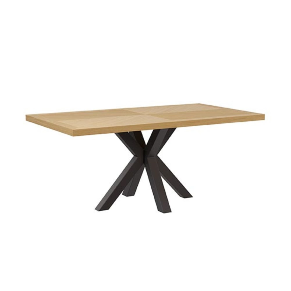 wohnli-moebel-suche-Esstisch-140-cm-furnierte-Eiche-mit-zentralem-Fuss-schwarz Wohnli Möbelsuche - Esstisch 140 cm furnierte Eiche mit zentralem Fuß