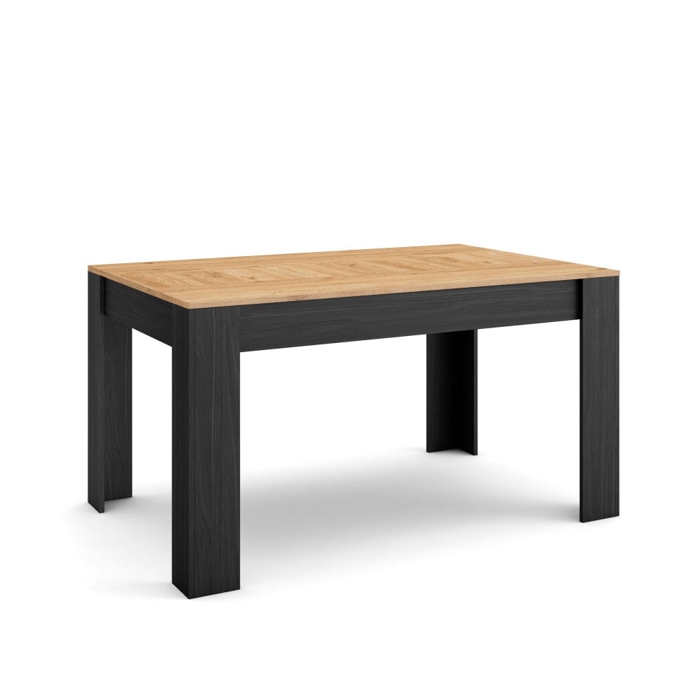 wohnli-moebel-suche-Esstisch-Holzeffekt-140x90x76cm-Eiche-und-Schwarz Wohnli Möbelsuche - Esstisch Holzeffekt 140x90x76cm Eiche und Schwarz