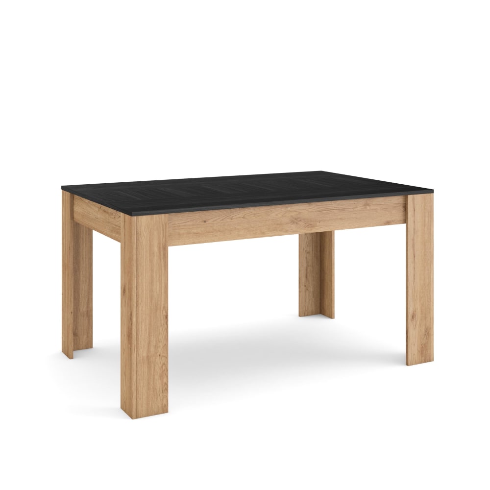 wohnli-moebel-suche-Esstisch-Holzeffekt-140x90x76cm-Schwarz-und-Eiche Wohnli Möbelsuche - Esstisch Holzeffekt 140x90x76cm Schwarz und Eiche