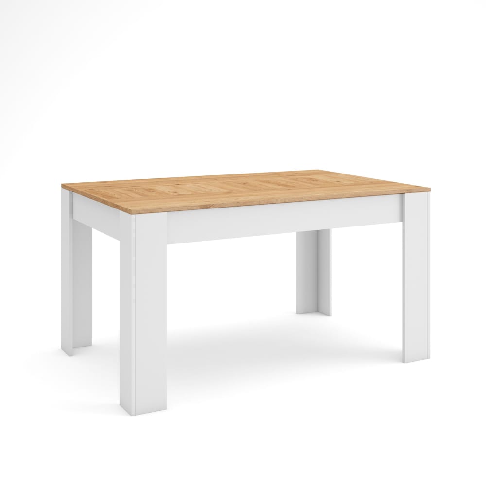 wohnli-moebel-suche-Esstisch-Holzeffekt-Eiche-und-Weiss-140x90x76cm Wohnli Möbelsuche - Esstisch Holzeffekt Eiche und Weiß 140x90x76cm