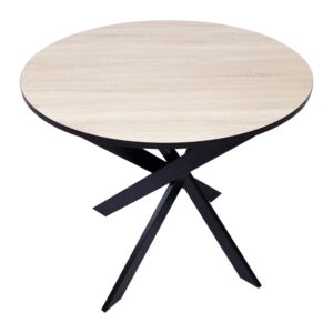wohnli-moebel-suche-Esstisch-Rund-Holzeffekt-90x90x77cm-Eiche-und-Schwarz Wohnli Möbelsuche - Esstisch Rund Holzeffekt 90x90x77cm Eiche und Schwarz