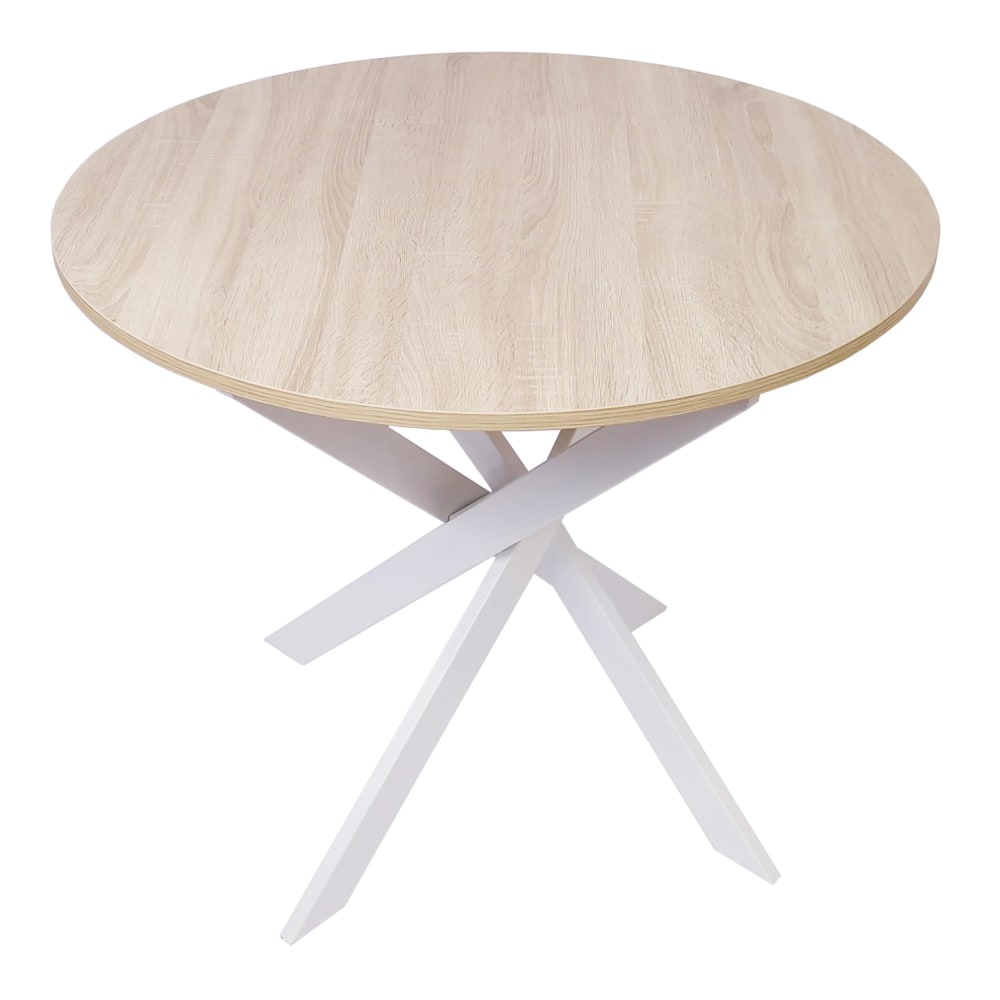 wohnli-moebel-suche-Esstisch-Rund-Holzeffekt-90x90x77cm-Eiche-und-Weiss Wohnli Möbelsuche - Esstisch Rund Holzeffekt 90x90x77cm Eiche und Weiß