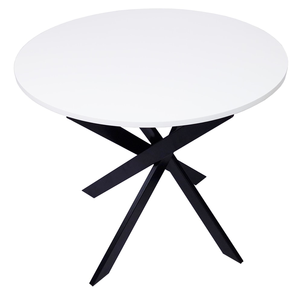 wohnli-moebel-suche-Esstisch-Rund-Holzeffekt-90x90x77cm-Weiss-und-Eiche Wohnli Möbelsuche - Esstisch Rund Holzeffekt 90x90x77cm Weiß und Eiche