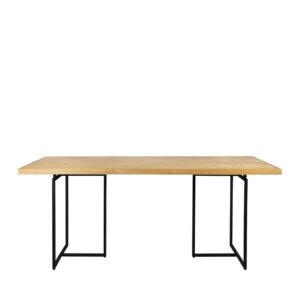 wohnli-moebel-suche-Esstisch-aus-Eichenholzfurnier-und-schwarzem-Stahl-L180 Wohnli Möbelsuche - Esstisch aus Eichenholzfurnier und schwarzem Stahl L180
