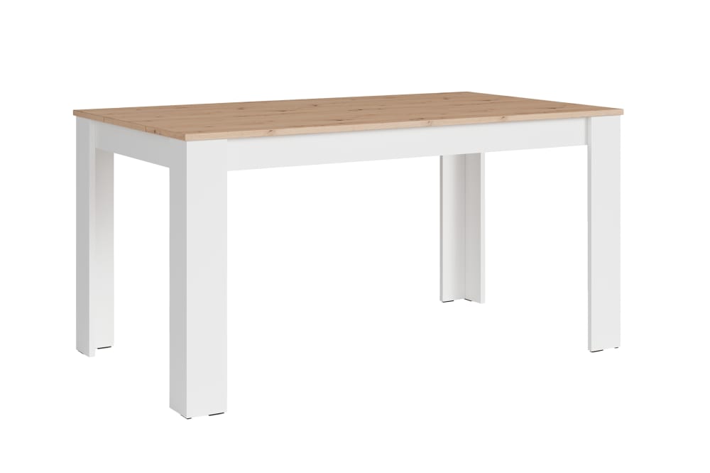 wohnli-moebel-suche-Esstisch-in-Eichen-Optik-Untergestell-weiss-160-x-90-H-75cm-braun Wohnli Möbelsuche - Esstisch in Eichen-Optik