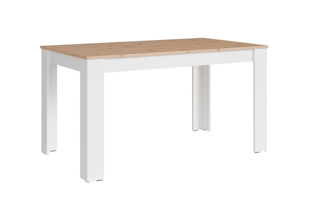 wohnli-moebel-suche-Esstisch-in-Eichenholzoptik-Gestell-weiss-120-x-80-H-75-cm-braun Wohnli Möbelsuche - Esstisch in Eichenholzoptik