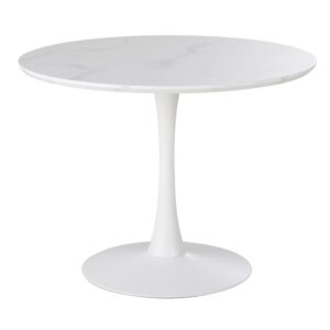 Wohnli Möbelsuche - Esstisch mit Marmoreffekt und weißem Metall