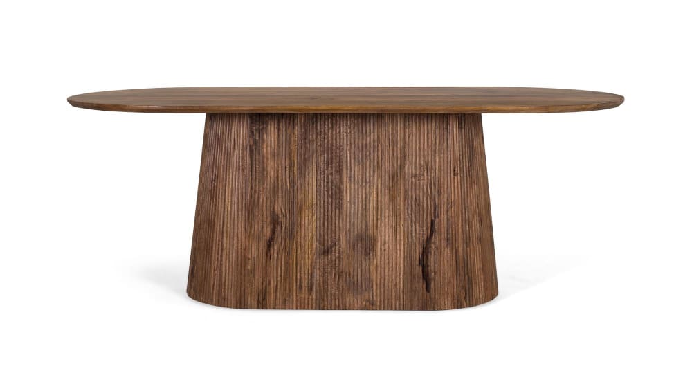 Wohnli Möbelsuche - Esstisch mit ovaler Platte aus Mangoholz 210 cm