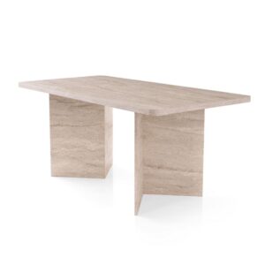 wohnli-moebel-suche-Esstisch-mit-rechteckiger-Platte-und-2-Beinen-L180-cm-Beige Wohnli Möbelsuche - Esstisch mit rechteckiger Platte und 2 Beinen L180 cm - Beige