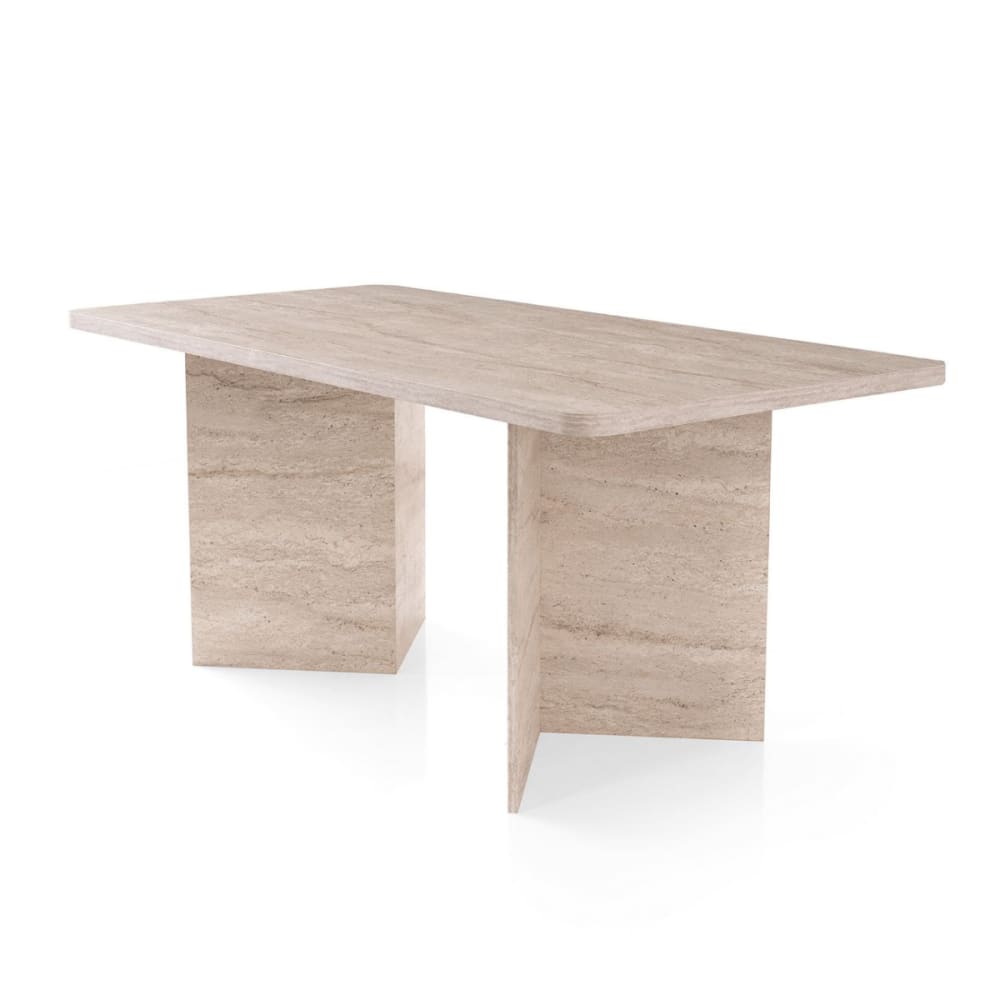 Wohnli Möbelsuche - Esstisch mit rechteckiger Platte und 2 Beinen L180 cm - Beige