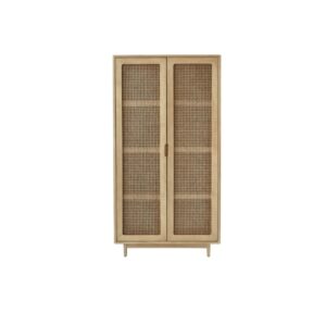 Wohnli Möbelsuche - Esszimmerschrank aus massiver Ulme und Rattangeflecht