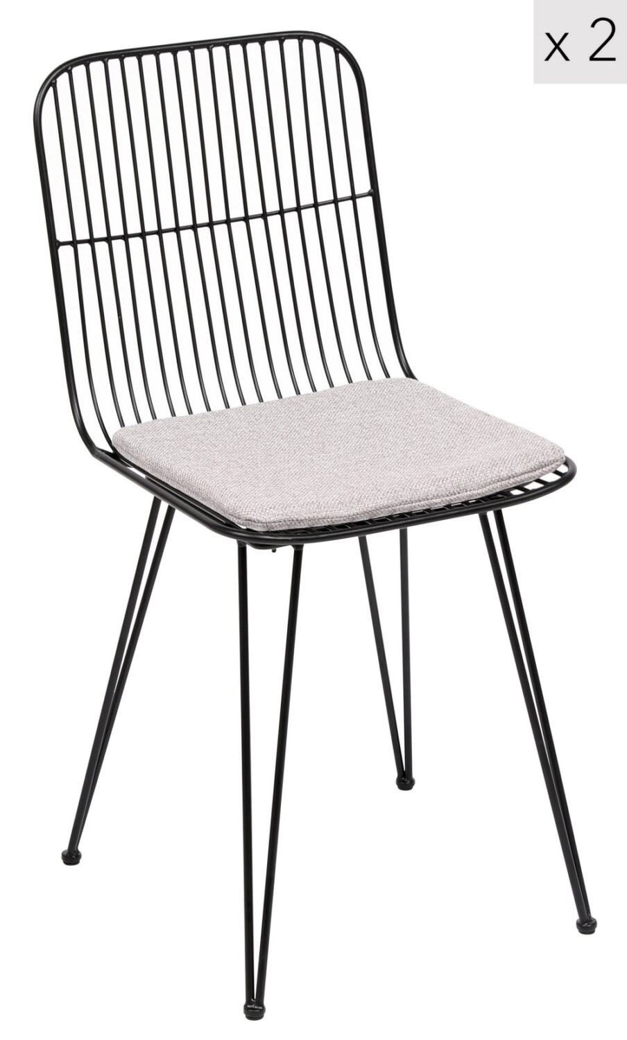 Wohnli Möbelsuche - Esszimmerstühle (2er Set) aus Metall Grau