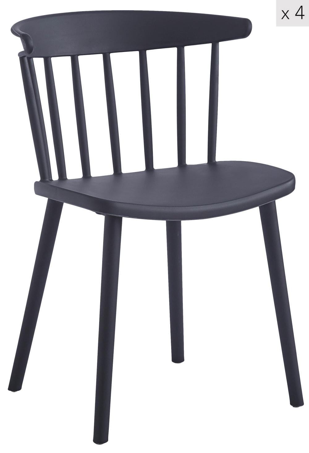 Wohnli Möbelsuche - Esszimmerstühle (4er Set) aus Polypropylen Schwarz