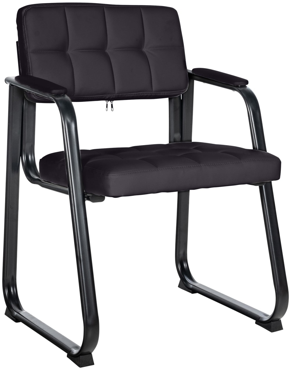 Wohnli Möbelsuche - Esszimmerstuhl mit Armlehnen aus Kunstleder schwarz