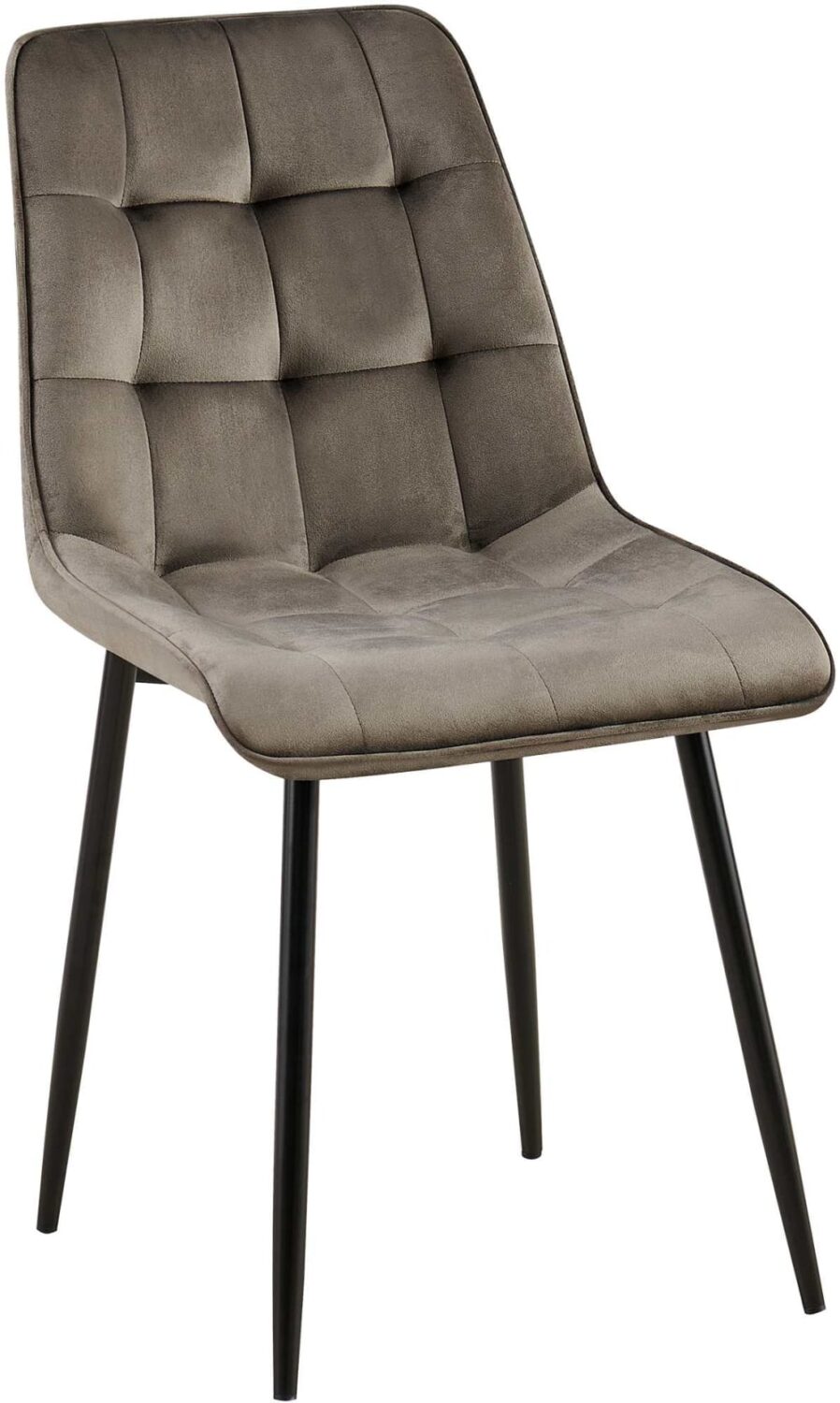 Wohnli Möbelsuche - Esszimmerstuhl mit Füßen aus Metall und Sitz aus Samt anthrazit