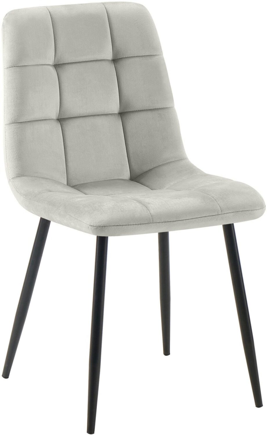 Wohnli Möbelsuche - Esszimmerstuhl mit Metallgestell aus Samt grau