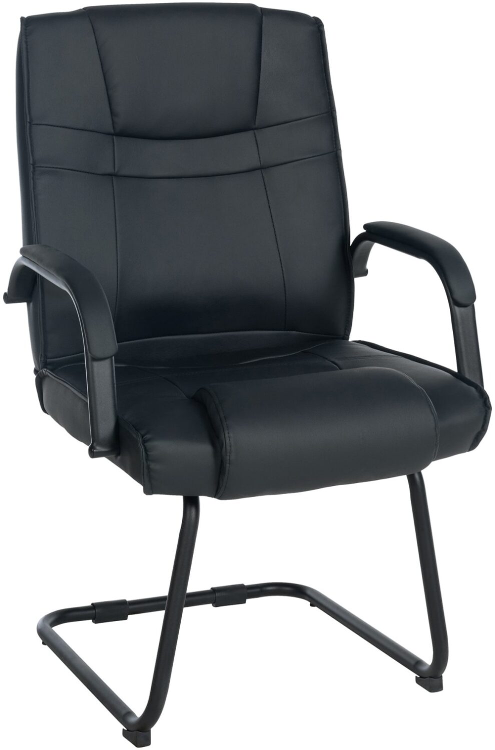 wohnli-moebel-suche-Freischwinger-mit-Sitz-aus-Kunstleder-schwarzschwarz Wohnli Möbelsuche - Freischwinger mit Sitz aus Kunstleder schwarz/schwarz