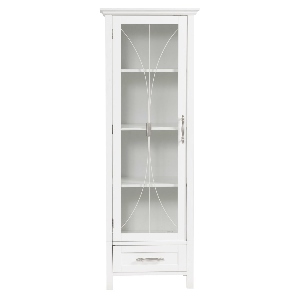 wohnli-moebel-suche-Freistehender-Waescheschrank-aus-MDF-mit-Glastueren-weiss Wohnli Möbelsuche - Freistehender Wäscheschrank aus MDF mit Glastüren